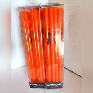 Harley Davidson Drinking Straws, 2 boxes, 1 Full/25, 1 w/24